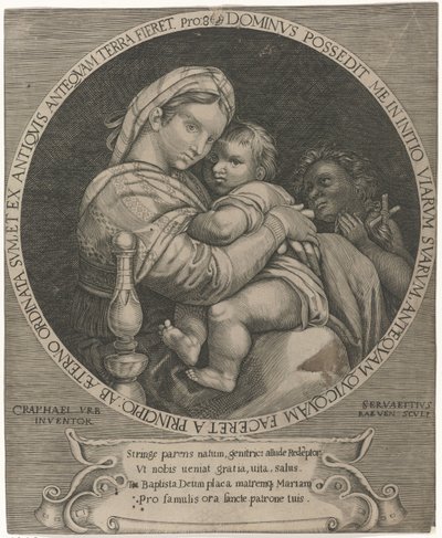Madonna della sedia (Maria mit Christuskind und Johannes dem Täufer) von Servatius Raeven