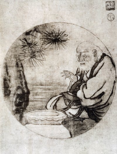 Porträt von Lao-Tzu, chinesischer Philosoph aus dem 6. Jahrhundert v. Chr., Zeichnung von Sesshu Toyo (1420-1506), japanische Zivilisation, Muromachi-Periode von Sesshû Tôyô
