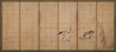 Zwei Gänse und Gräser, Muromachi-Periode, Mitte bis Ende des 16. Jahrhunderts von Sesson Shukei
