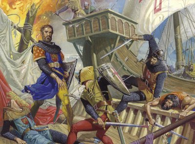 Marco Polo von den Genuesen gefangen, 20. Jahrhundert von Severino Baraldi