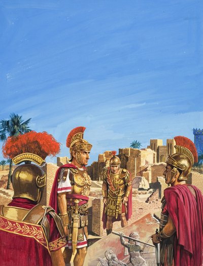 Römer bewundern Überreste des Goldenen Zeitalters von Babylon von Severino Baraldi
