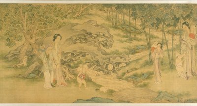 Frauen und Kinder im Garten von Shi Wang