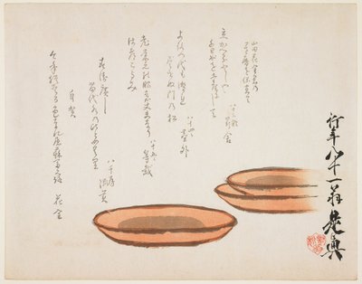 (Braune irdene Becken) von Shibata Zeshin