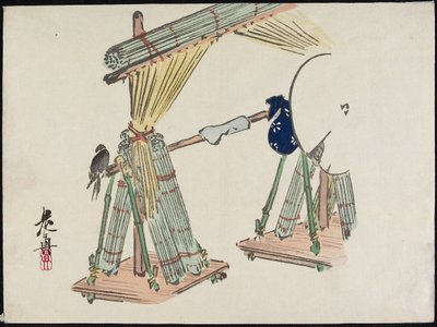Verkaufsstand für Bambusjalousien von Shibata Zeshin