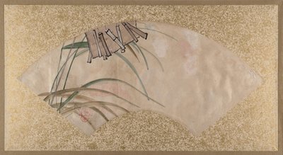 Blumen rosa und weiß und Blätter, Klappern, Ende 19. Jahrhundert von Shibata Zeshin
