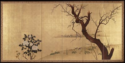 Frühling (rechts von einem Paar Vögel und Blumen im Frühling und Herbst) von Shibata Zeshin