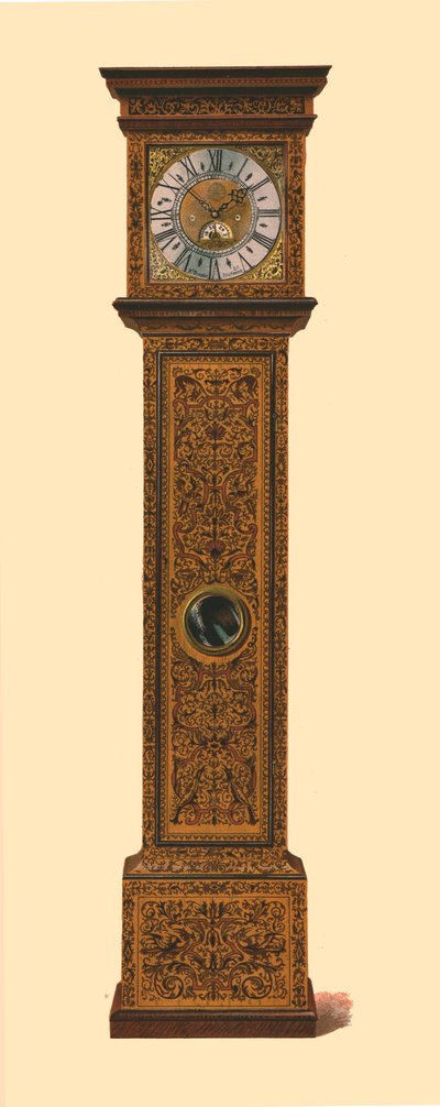 Uhr mit dunkler Marketerie, 1905 von Shirley Charles Llewellyn Slocombe
