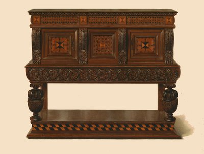 Walnuss- und Eichenbuffet, 1904 von Shirley Charles Llewellyn Slocombe