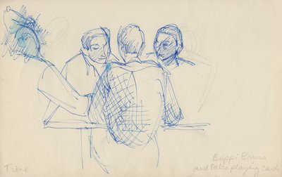 Beppi, Bruno und Fabio spielen Karten von Shirley Markham