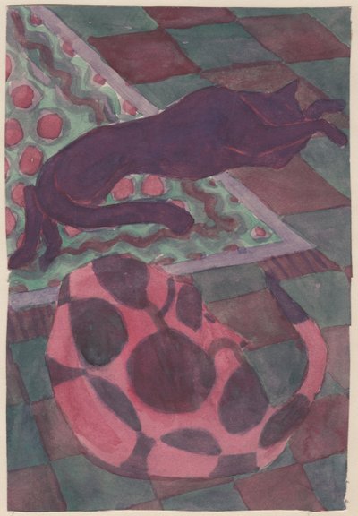 Schlafender Hund und Katze, ca. 1951 von Shirley Markham