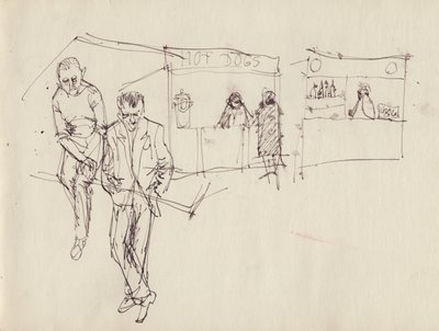 Junge Männer auf einem Jahrmarkt, ca. 1950 von Shirley Markham