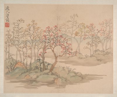 Landschaften und Blumen, datiert 1745 von Shishen Wang