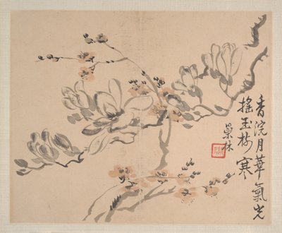 Landschaften und Blumen, datiert 1745 von Shishen Wang