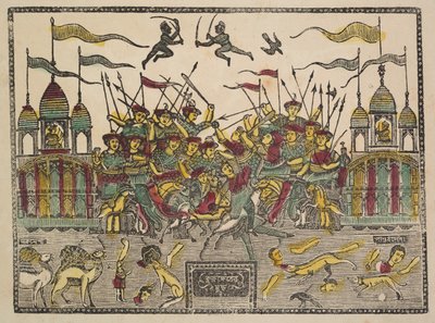 Kampfszene, 1800er von Shri Gobinda Chandra Roy