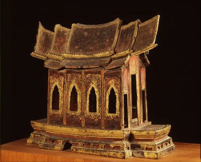 Modell eines Tempels aus der Ayutthaya-Periode von Siamese School