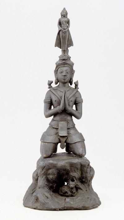 Siva ehrt den Buddha, Lan Na-Kultur (Bronze) von Siamese School