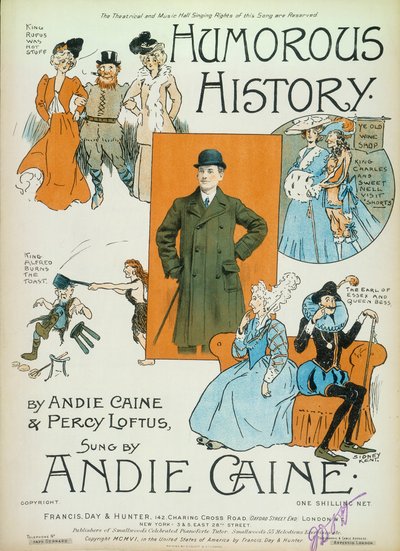 Humorvolle Geschichte, Karikaturen auf dem Buchumschlag von Noten, 1906 von Sidney Kent