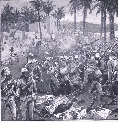 Sturm auf Firket, Illustration aus Cassells Geschichte Englands, 1900er Jahre von Sidney Paget