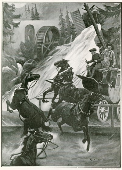 Das sensationelle Wasserschauspiel im Hippodrom, London von Sidney Paget