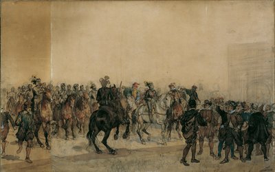 Die Ankunft der Kürassiere im Burghof von Sigmund L