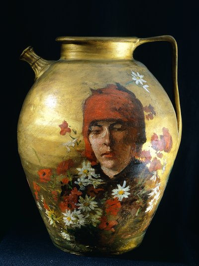 Krug mit Frauenfigur von Silvestro Lega