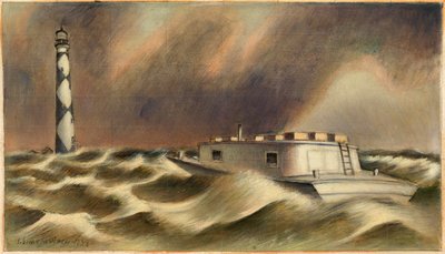 Post nach Cape Lookout (Wandbildstudie, Beaufort, North Carolina Postamt) von Simka Simkhovitch