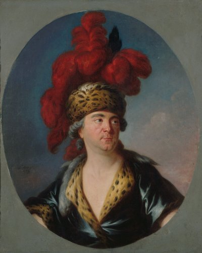 Porträt von Henri-Louis Lekain 1728-1778 als Dschingis Khan im Stück von Simon Bernard Lenoir