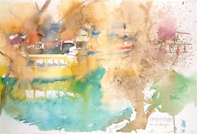 Regen und gelbe Boote von Simon Fletcher