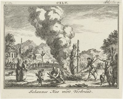 Verbrennung von Jan Hus auf dem Scheiterhaufen von Simon Fokke