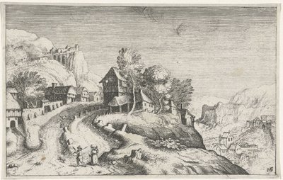 Dorf in einer Berglandschaft von Simon Frisius (attributed to)