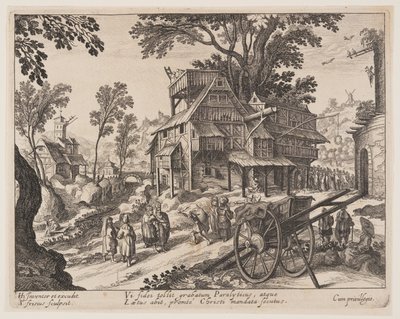 Heilung des Gelähmten, aus Landschaften mit Szenen aus dem Leben Christi von Simon Frisius