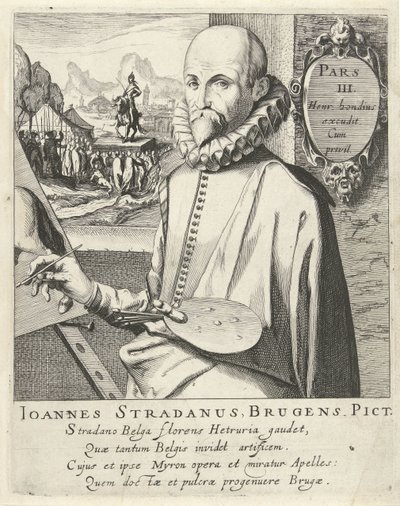 Porträt von Jan van der Straet von Simon Frisius