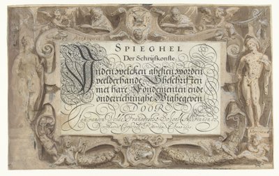 Spieghel der schrijfkonste, inden welcken ghesien worden veelderhande geschriften met hare fondementen ende onderrichtinghe uutghegeven von Simon Frisius