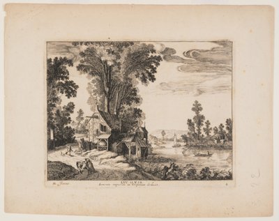 Der Samariter nähert sich dem Gasthaus, aus Landschaften mit der Geschichte des barmherzigen Samariters von Simon Frisius