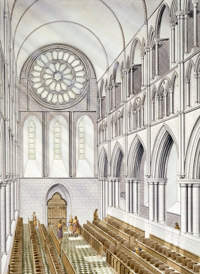 Das Kircheninnere, Byland Abbey von Simon Hayfield