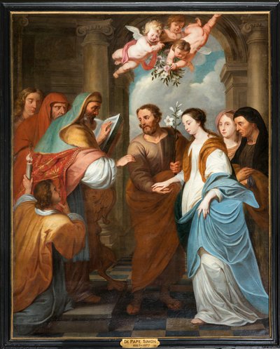 Pfarrkirche (Parochiekerk Sint-Eligius). Simon De Pape. 3 Verlobung der Jungfrau. 17. Jahrhundert. von Simon II de Pape