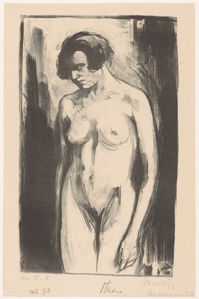 Studie einer stehenden nackten Frau von Simon Moulijn (signed by artist)