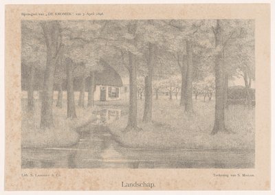 Bauernhof zwischen Bäumen von Simon Moulijn