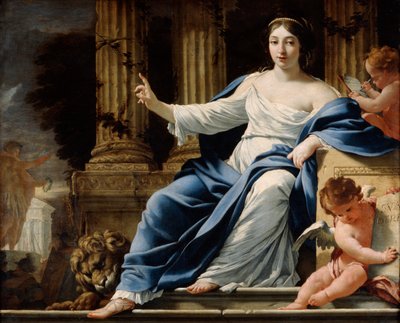 Polyhymnia, Muse der Beredsamkeit, 17. Jahrhundert von Simon Vouet