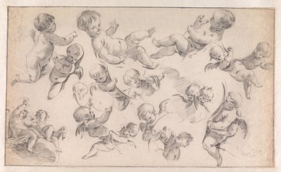 Studie für eine Dekoration mit Putti von Simon Vouet
