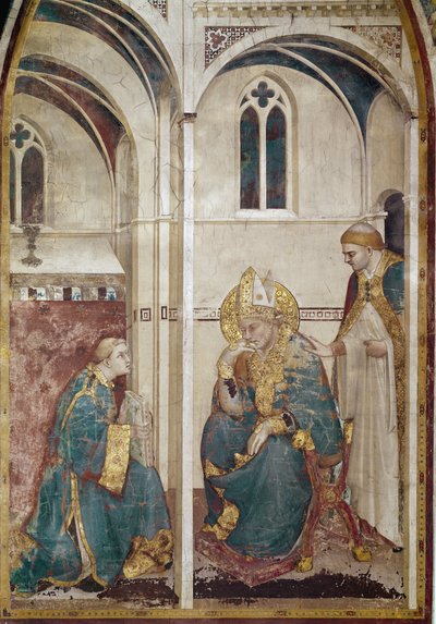 Leben des Heiligen Martin von Tours: Heiliger Martin in Meditation von Simone Martini