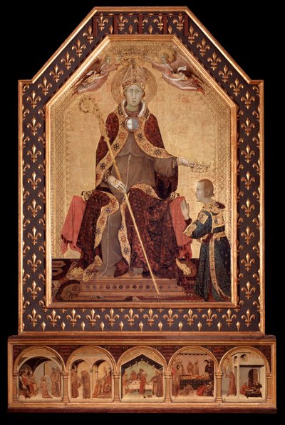 Saint Louis von Anjou (von Toulouse) krönt Robert I. von Neapel (1277-1343). Gemälde von Simone Martini (ca. 1284-1344) 1317 Neapel, Museo Nazionale di Capodimonte von Simone Martini