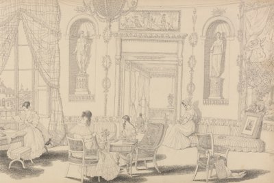 Album mit 30 Ansichten in Tirol und Italien: Rundes Boudoir im Casino Pecori, 10. Oktober 1841 von Sir Charles D
