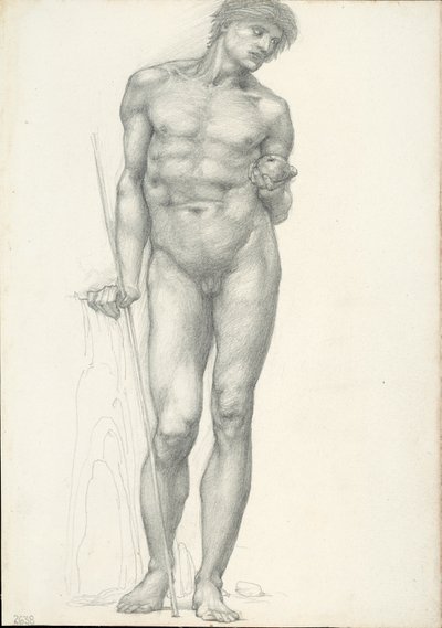Paris mit goldenem Apfel in der linken Hand, für das Troja-Triptychon (Skizzenbuch Nr. 2638) von Sir Edward Burne Jones