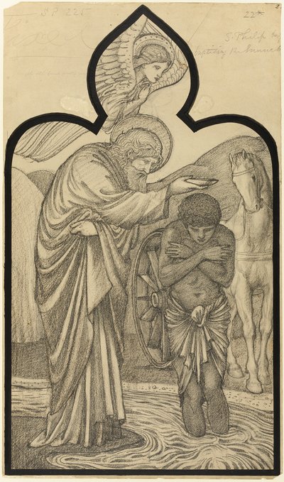 Der heilige Philipp tauft den Eunuchen von Sir Edward Burne Jones