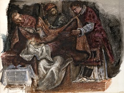 Studie nach Tintorettos Beschneidung in der Scuola Grande di San Rocco, 1862 von Sir Edward Coley Burne Jones
