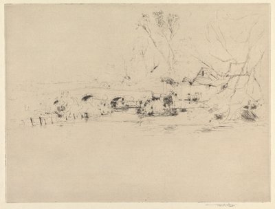 Alte Mühle an der Wandle, in Mitcham von Sir Frank Short