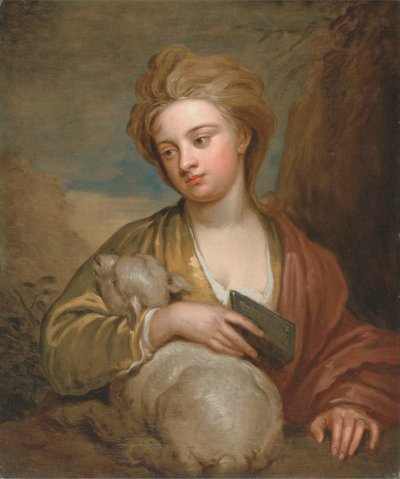 Porträt einer Frau als St. Agnes, traditionell identifiziert als Catherine Voss von Sir Godfrey Kneller