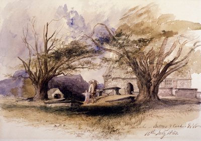 Die Kirche, Bettws-y-Coed, 1850, Bettws-y-Coed, Gywnedd, Wales von Sir John Gilbert