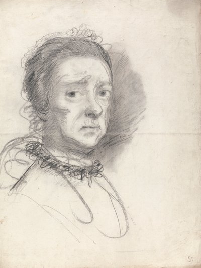 Kopf einer älteren Dame; Studien nach Raphaels Disputation von Sir Joshua Reynolds